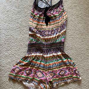 Racerback patterned romper